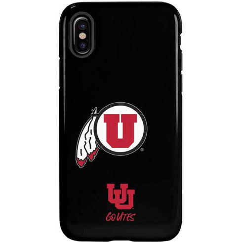 Utah Circle and Feather on Black iPhone X Pro Case