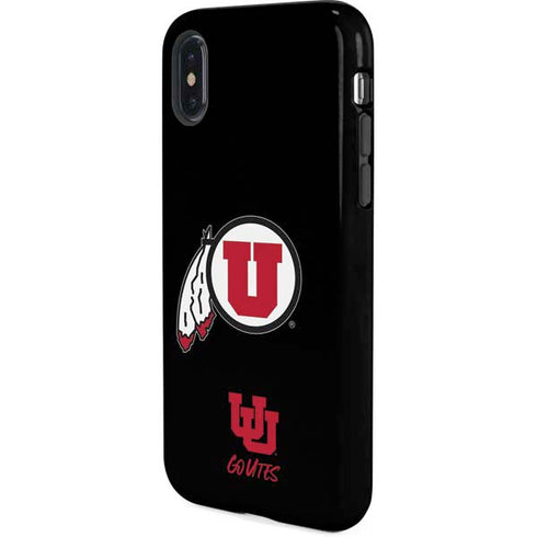 Utah Circle and Feather on Black iPhone X Pro Case