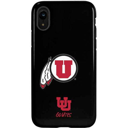 Utah Circle and Feather on Black iPhone XR Pro Case