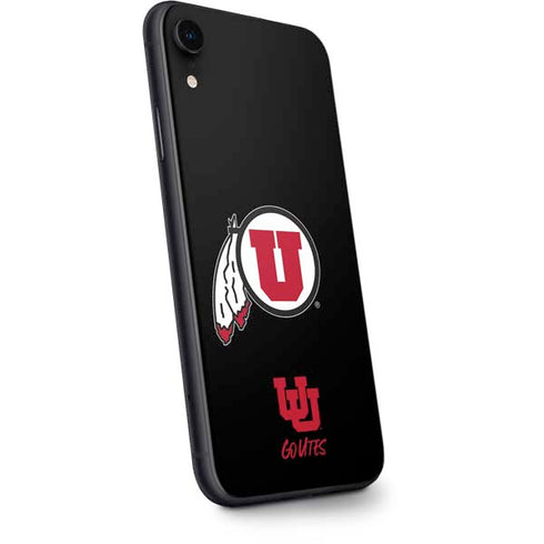 Utah Circle and Feather on Black iPhone XR Skin