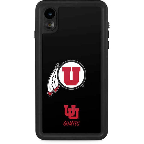 University of Utah Circle and Feather on Black iPhone Cases