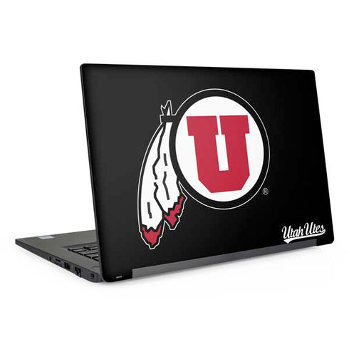 University of Utah Circle and Feather on Black Dell Latitude Skin