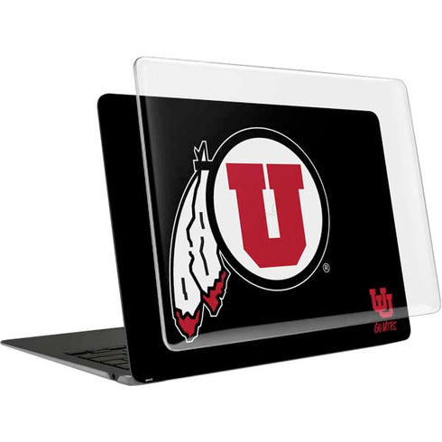 University of Utah Circle and Feather on Black MacBook Air 13in (2020) Case plus Skin