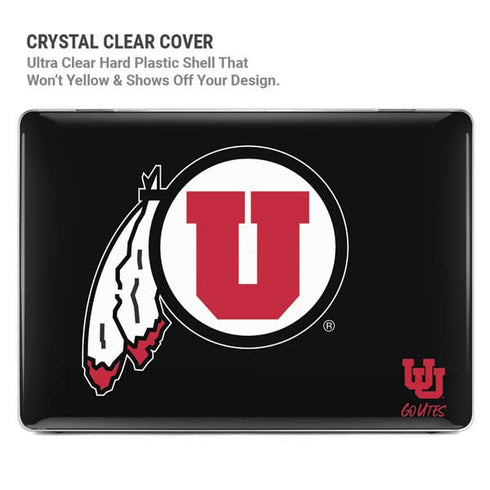 University of Utah Circle and Feather on Black MacBook Air 13in M1 (2021) Case plus Skin