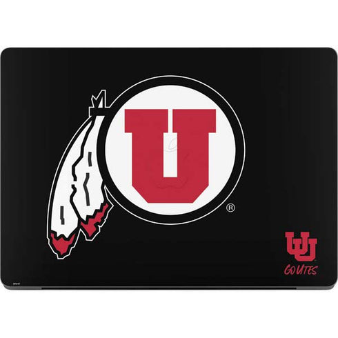 University of Utah Circle and Feather on Black Apple MacBook Pro 14-inch Skin