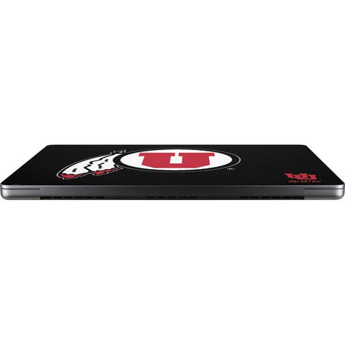 University of Utah Circle and Feather on Black Apple MacBook Pro 14-inch Skin