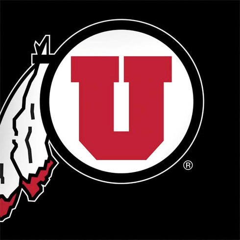 University of Utah Circle and Feather on Black MacBook Skins