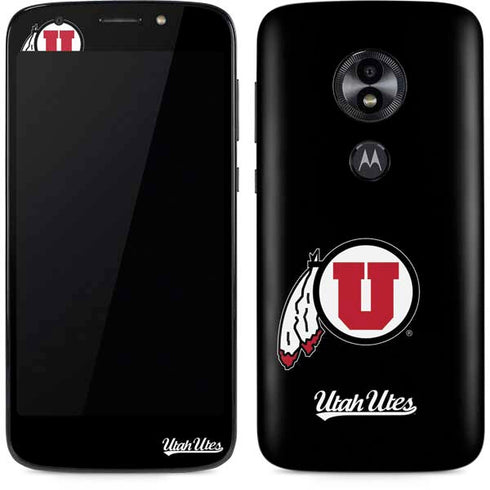 Utah Circle and Feather on Black Moto E5 Play Skin