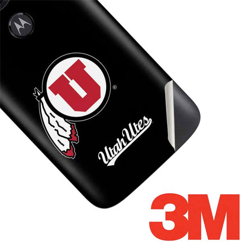 Utah Circle and Feather on Black Moto E5 Play Skin