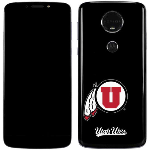Utah Circle and Feather on Black Moto E5 Plus Skin