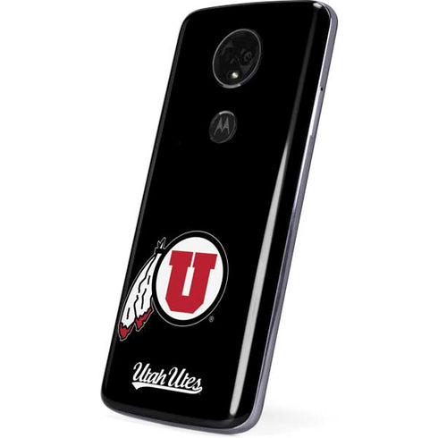 Utah Circle and Feather on Black Moto E5 Plus Skin
