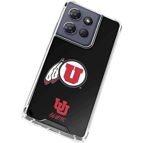 University of Utah Circle and Feather on Black Moto G 5G (2025) Clear Case