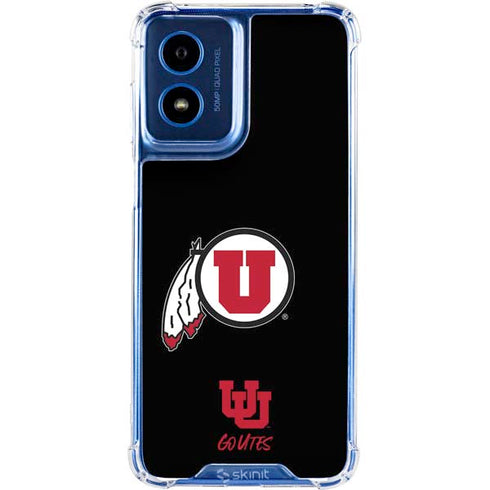 University of Utah Circle and Feather on Black Moto G 5G (2024) Clear Case