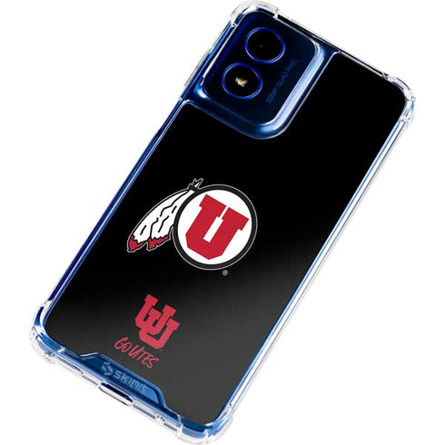 University of Utah Circle and Feather on Black Moto G 5G (2024) Clear Case