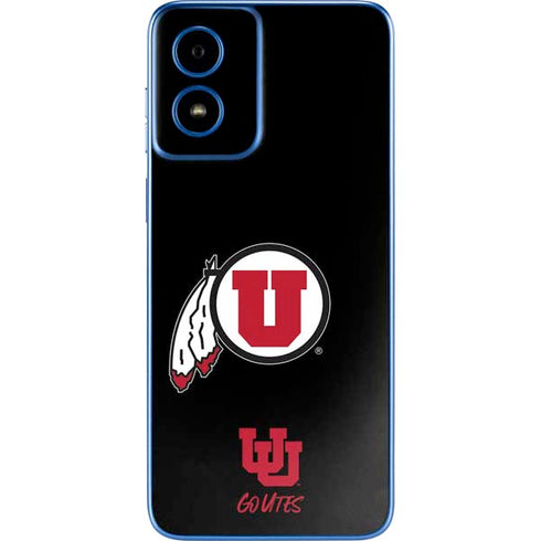 University of Utah Circle and Feather on Black Moto G Play 4G (2024) Skin
