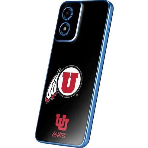 University of Utah Circle and Feather on Black Moto G Play 4G (2024) Skin