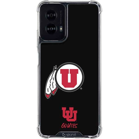 University of Utah Circle and Feather on Black Moto G Power 5G (2024) Clear Case