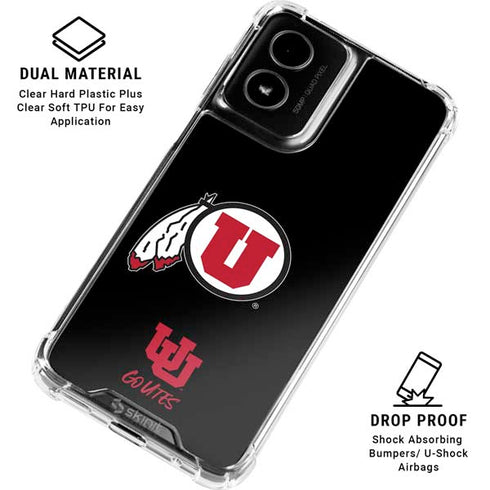 University of Utah Circle and Feather on Black Moto G Power 5G (2024) Clear Case