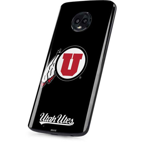 Utah Circle and Feather on Black Moto G6 Skin