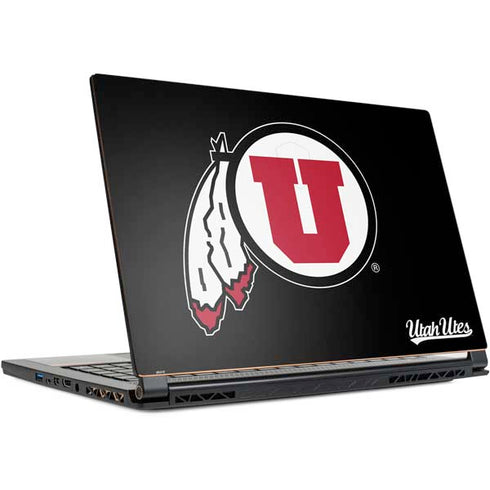 Utah Circle and Feather on Black MSI GS65 Stealth Laptop Skin