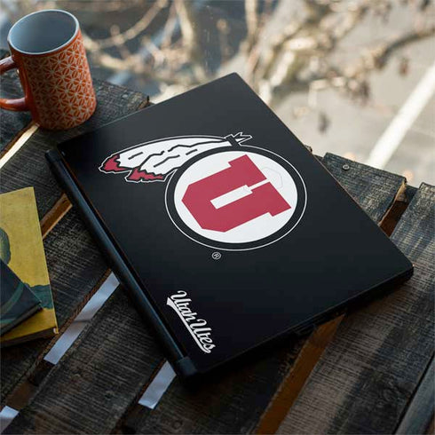 Utah Circle and Feather on Black MSI GS65 Stealth Laptop Skin