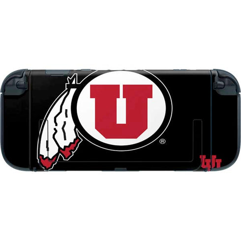University of Utah Circle and Feather on Black Nintendo Switch 2 (2025) with Joy-Con Skin