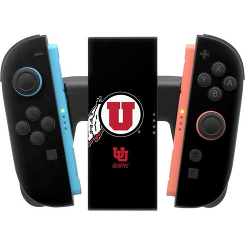 University of Utah Circle and Feather on Black Nintendo Switch 2 (2025) Joy-Con Controller Skin