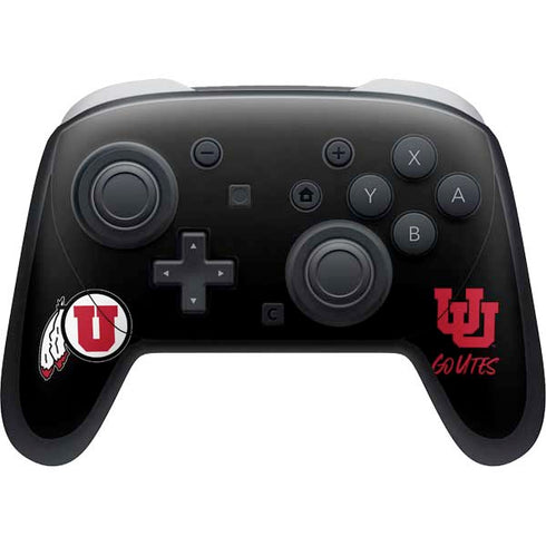University of Utah Circle and Feather on Black Nintendo Skins