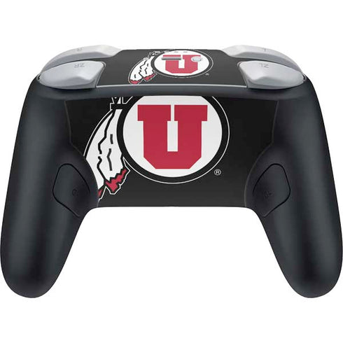 University of Utah Circle and Feather on Black Nintendo Switch 2 (2025) Pro Controller Skin