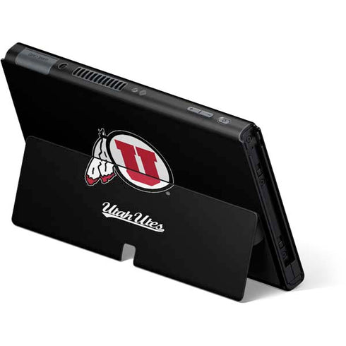 Utah Circle and Feather on Black Nintendo Switch OLED (2021) Skin