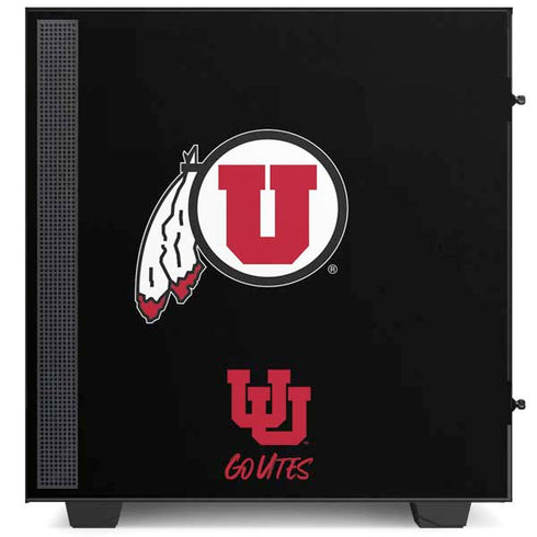 Utah Circle and Feather on Black NZXT H510 Compact ATX Mid-Tower Case Skin