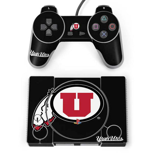 Utah Circle and Feather on Black PlayStation Classic Bundle Skin