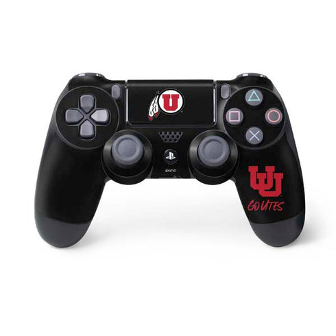 Utah Circle and Feather on Black PS4 Controller Skin