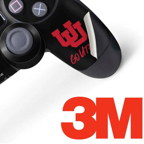 Utah Circle and Feather on Black PS4 Controller Skin