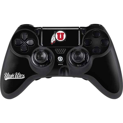 University of Utah Circle and Feather on Black PlayStation PS4 Skins