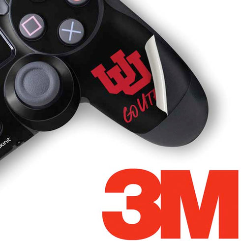Utah Circle and Feather on Black PS4 Pro/Slim Controller Skin