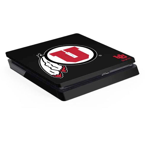 University of Utah Circle and Feather on Black PlayStation PS4 Skins