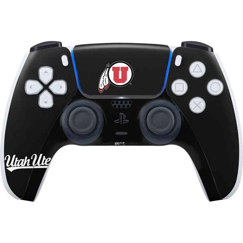 Utah Circle and Feather on Black PS5 Controller Skin