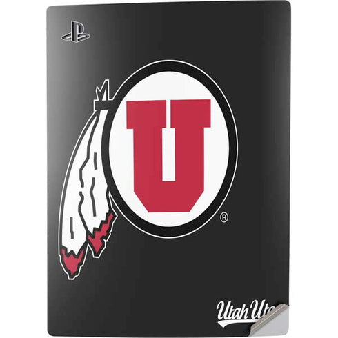 Utah Circle and Feather on Black PS5 Digital Edition Console Skin