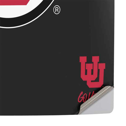 University of Utah Circle and Feather on Black PS5 Pro Console Skin