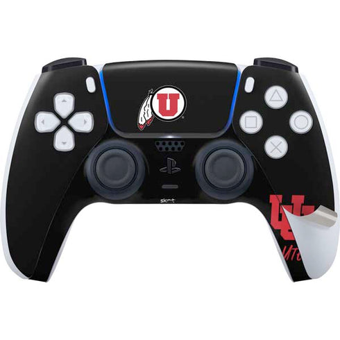University of Utah Circle and Feather on Black PS5 Pro Disk Bundle Skin