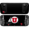 University of Utah Circle and Feather on Black Steam Deck Handheld Gaming Computer OLED Skin