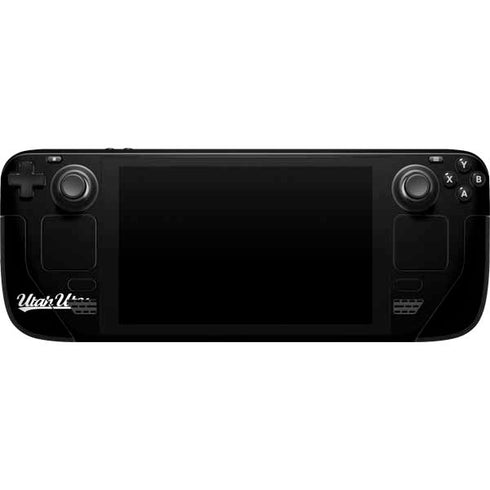 Utah Circle and Feather on Black Steam Deck Handheld Gaming Computer Skin