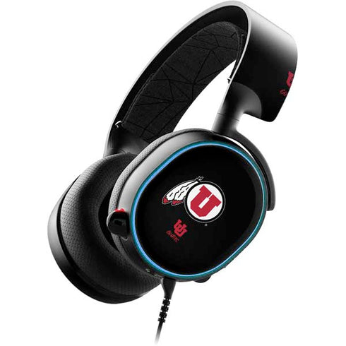 Utah Circle and Feather on Black SteelSeries Arctis 3 Skin