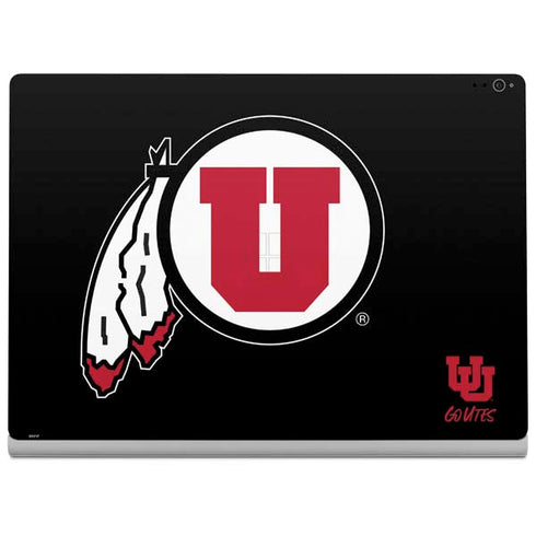 Utah Circle and Feather on Black Surface Book 2 15in Skin