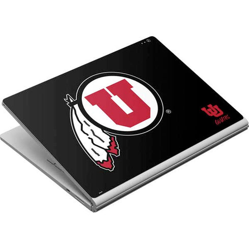 Utah Circle and Feather on Black Surface Book Skin
