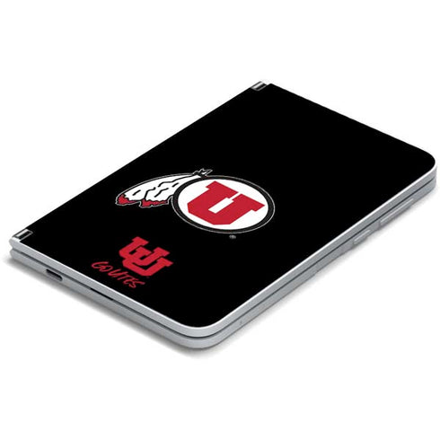 Utah Circle and Feather on Black Surface Duo Skin