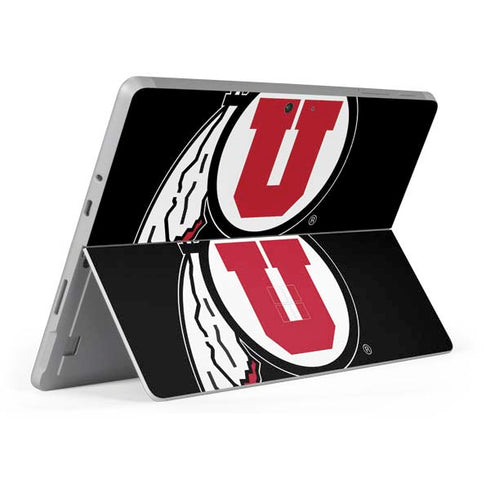 Utah Circle and Feather on Black Surface Go Skin