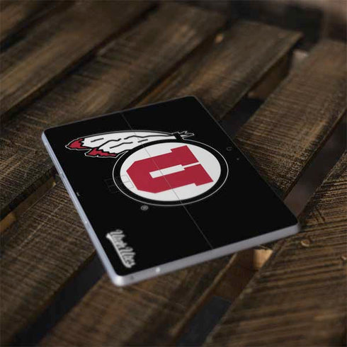 Utah Circle and Feather on Black Surface Go Skin