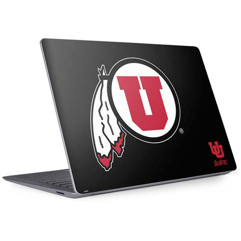 Utah Circle and Feather on Black Surface Laptop 3 13.5in Skin